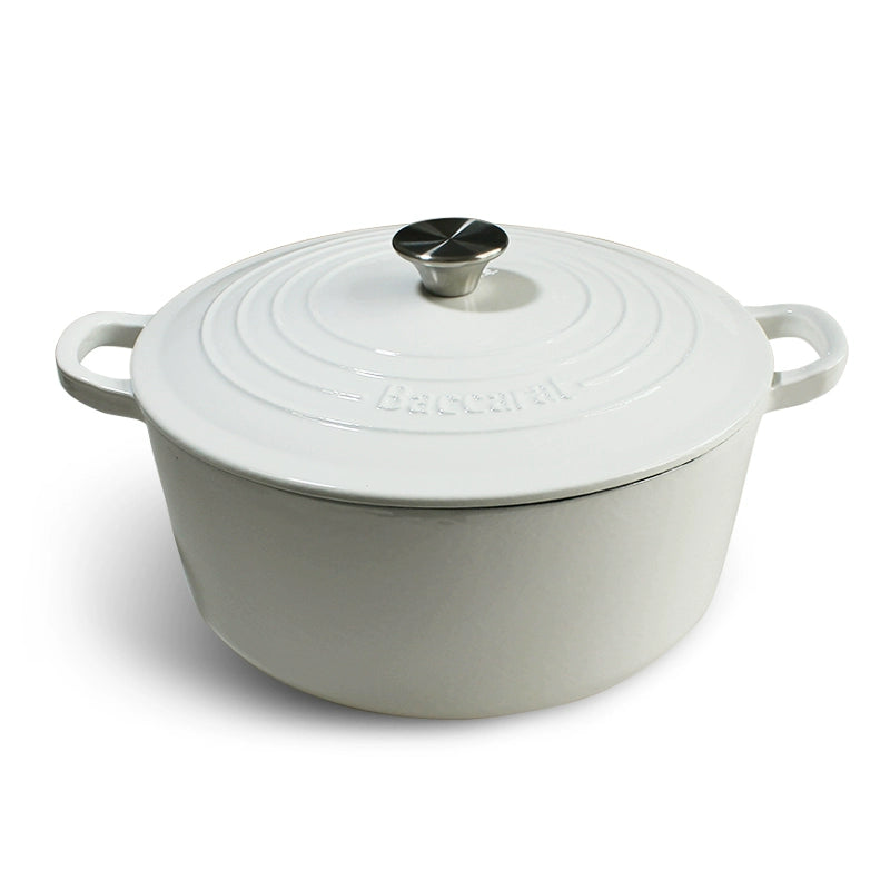 Jinghui Enamel Cast Iron Large Soup Pot by Grace & Glow – Extra Large 29cm White Enamel for Commercial & Restaurant Use, Compatible with Induction Cookers