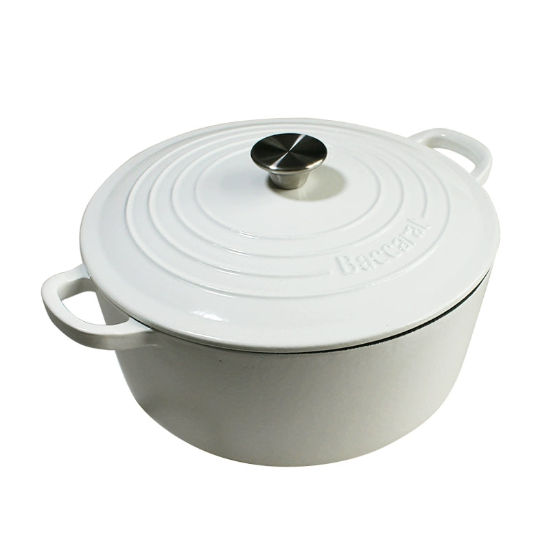 Jinghui Enamel Cast Iron Large Soup Pot by Grace & Glow – Extra Large 29cm White Enamel for Commercial & Restaurant Use, Compatible with Induction Cookers