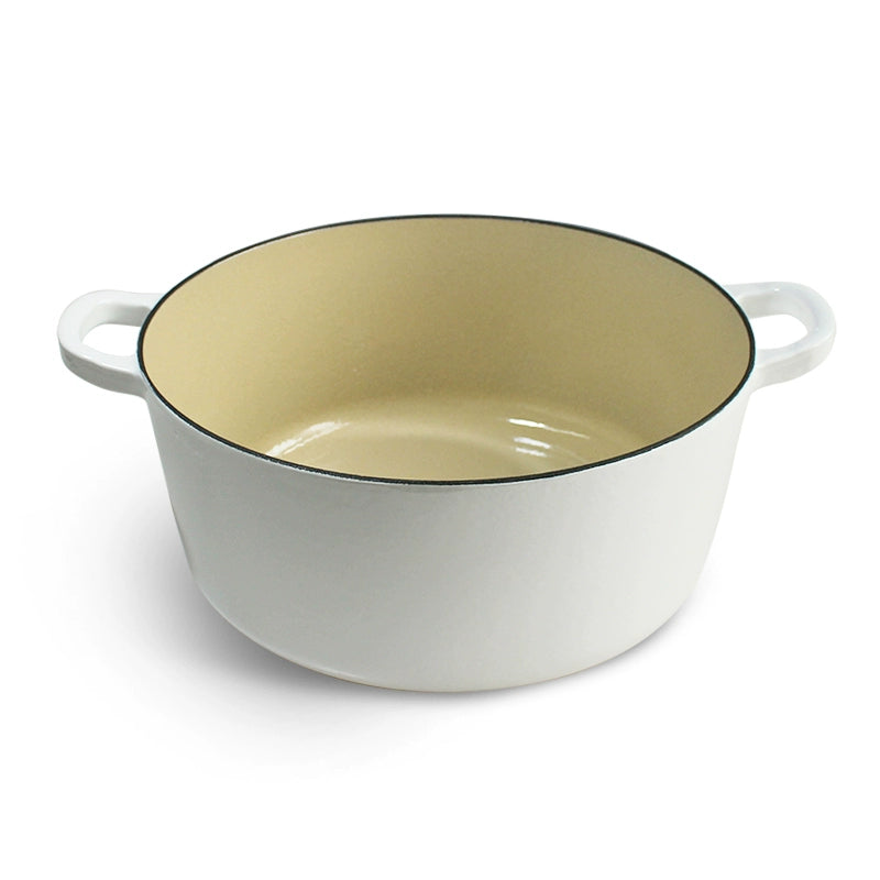 Jinghui Enamel Cast Iron Large Soup Pot by Grace & Glow – Extra Large 29cm White Enamel for Commercial & Restaurant Use, Compatible with Induction Cookers